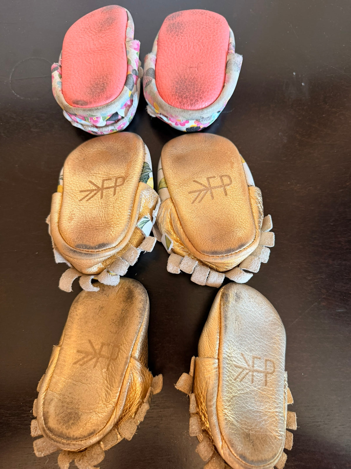 #85 Freshly Picked Lot of 3 Moccasins: Minnie, Lemons and Gold, Girls Shoes 2