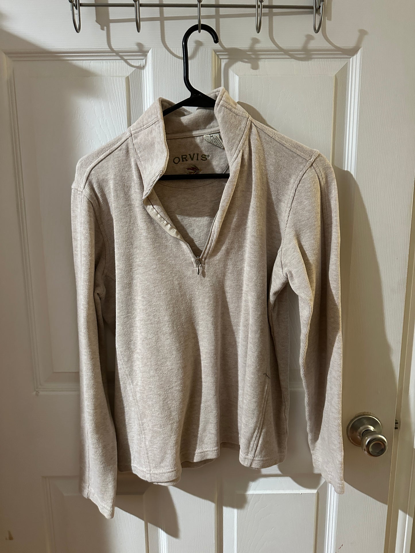 #8 Women's Orvis Quarter Zip Pullover-size Medium-Beige