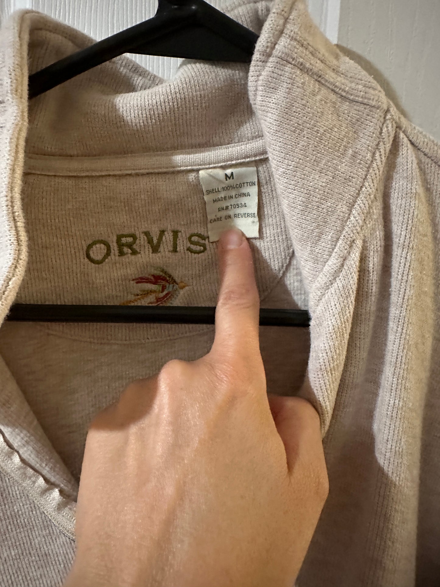 #8 Women's Orvis Quarter Zip Pullover-size Medium-Beige