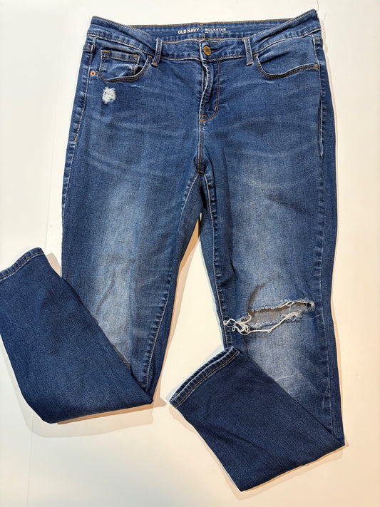 Seller #105 - Women's 12 Old Navy Rockstar Distressed Skinny Jeans GUC