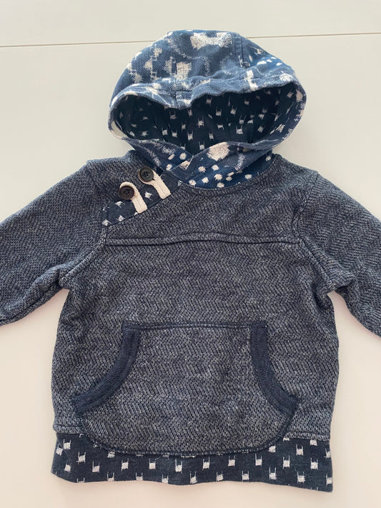 #117- Boys 12M, Genuine Kids navy hooded sweatshirt, VGUC,*reduced*