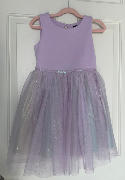 #5 Girls purple shimmery tuile dress, size 5