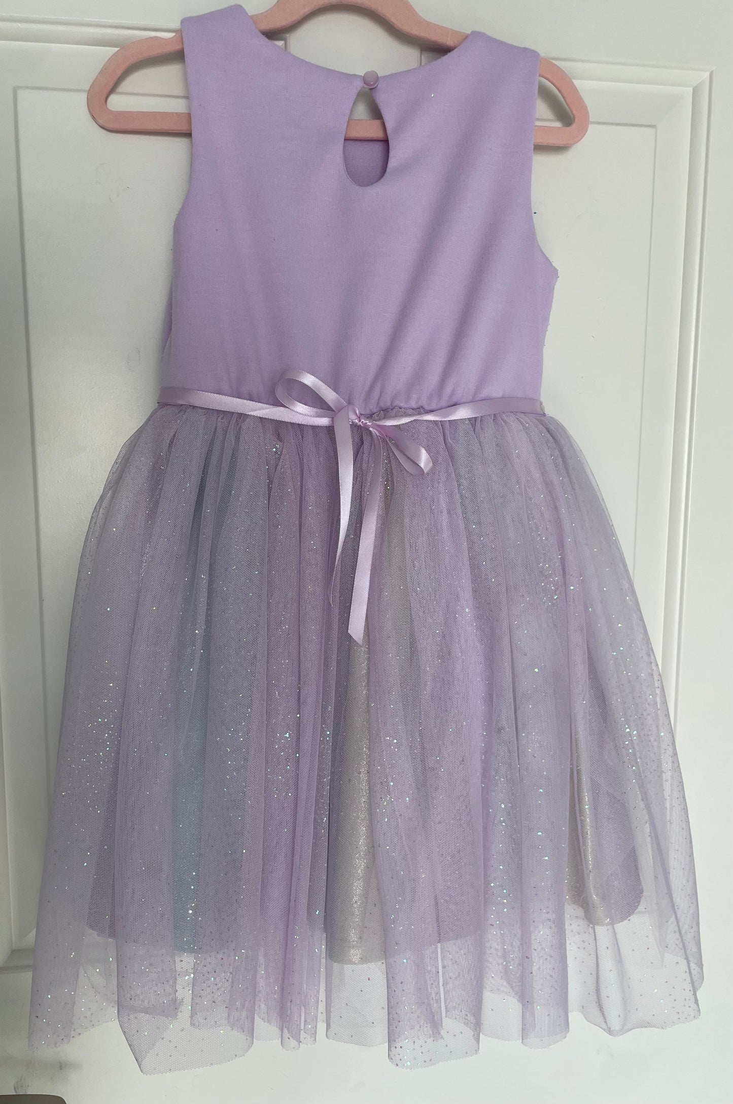 #5 Girls purple shimmery tuile dress, size 5