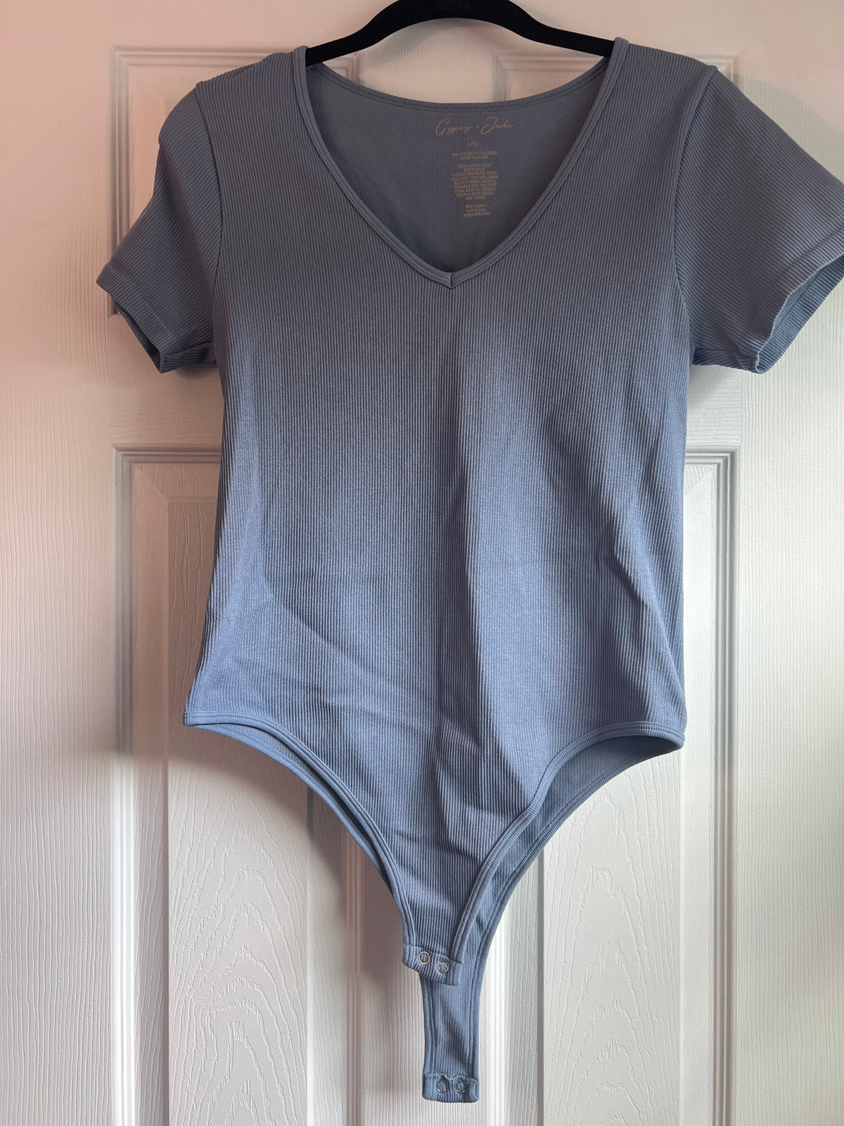 Seller #184 Women’s Large Extra Large (XL) blue gray body suit shirt
