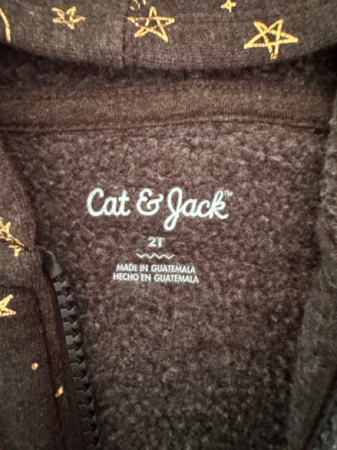 #127 Cat & Jack Star Zip Hoodie Girls 2T
