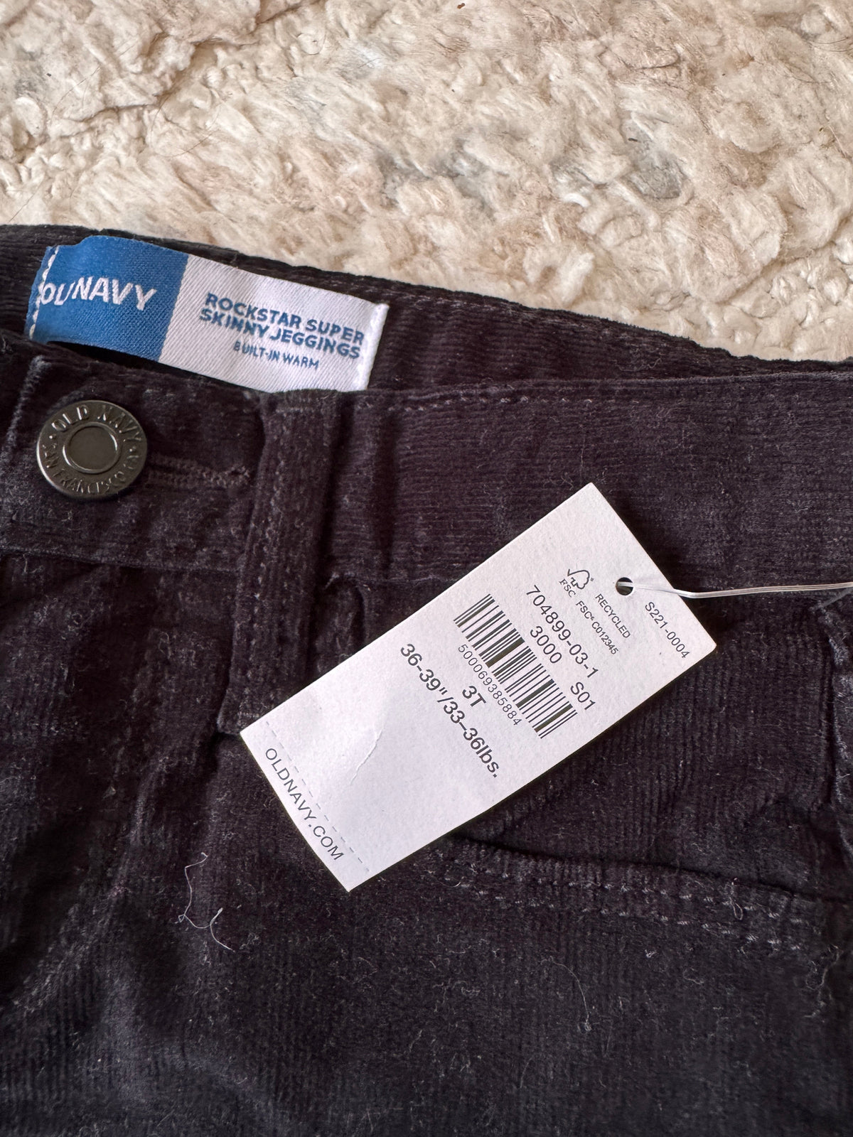 #127 Old Navy Corduroy Jeggings Girls 3T Reduced