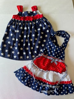 Girls size 2T red white and blue dress bundle