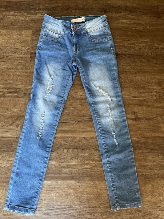 #124 Girls Size 10 Medium Wash Ankle Jeans