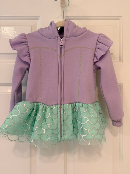 #85 Disney Ariel making Waves Mermaid Sweatshirt, Girls 2T