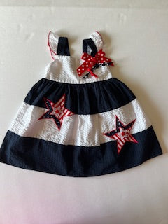 Sophie Rose girls size 18 months red white and blue star dress