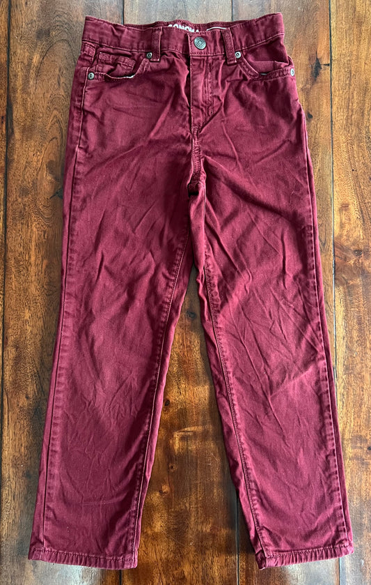 #66 7 Sonoma straight leg maroon pants with adjustable waist (just wrinkled), VGUC