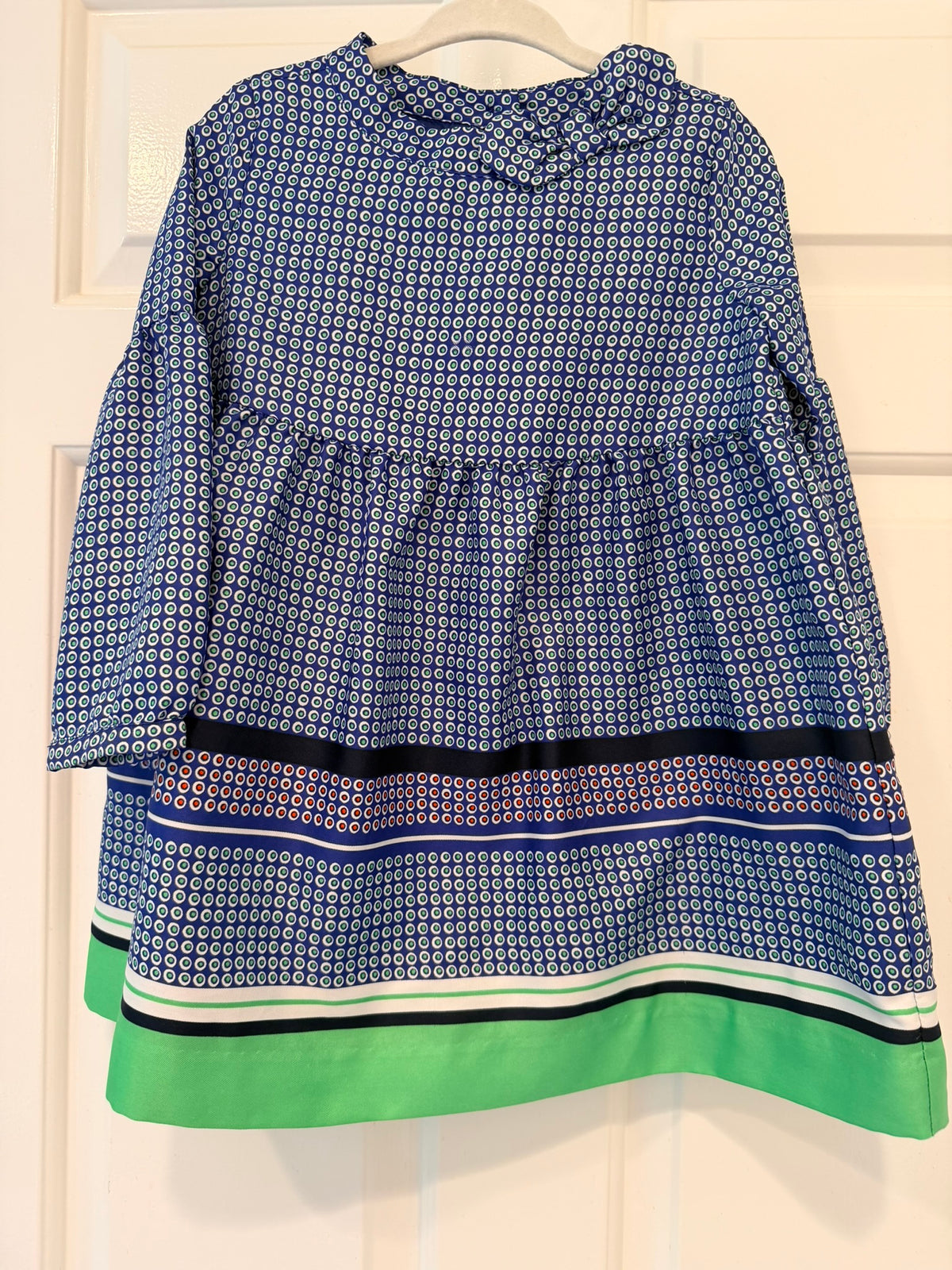 #85 Janie and Jack Blue & Green Polka Dot Dress, Girls 2T