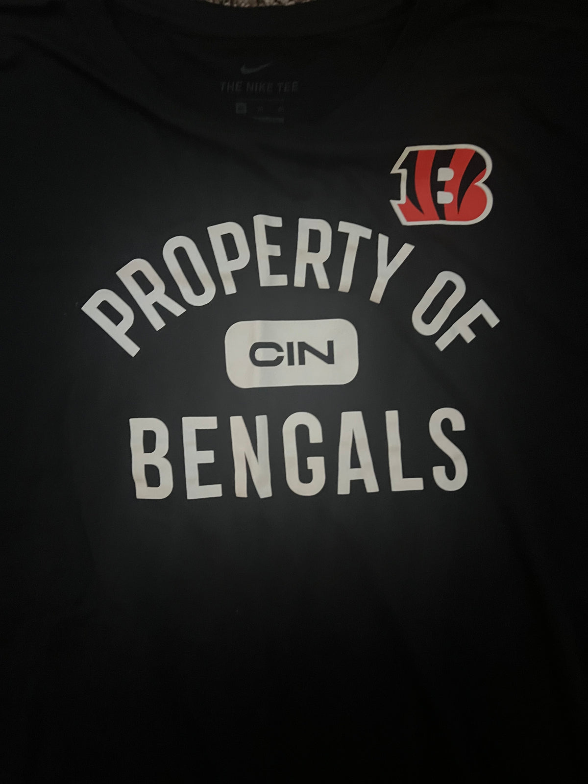 Seller #184 Men’s XL Nike Black Property of Bengals Drifit shirt