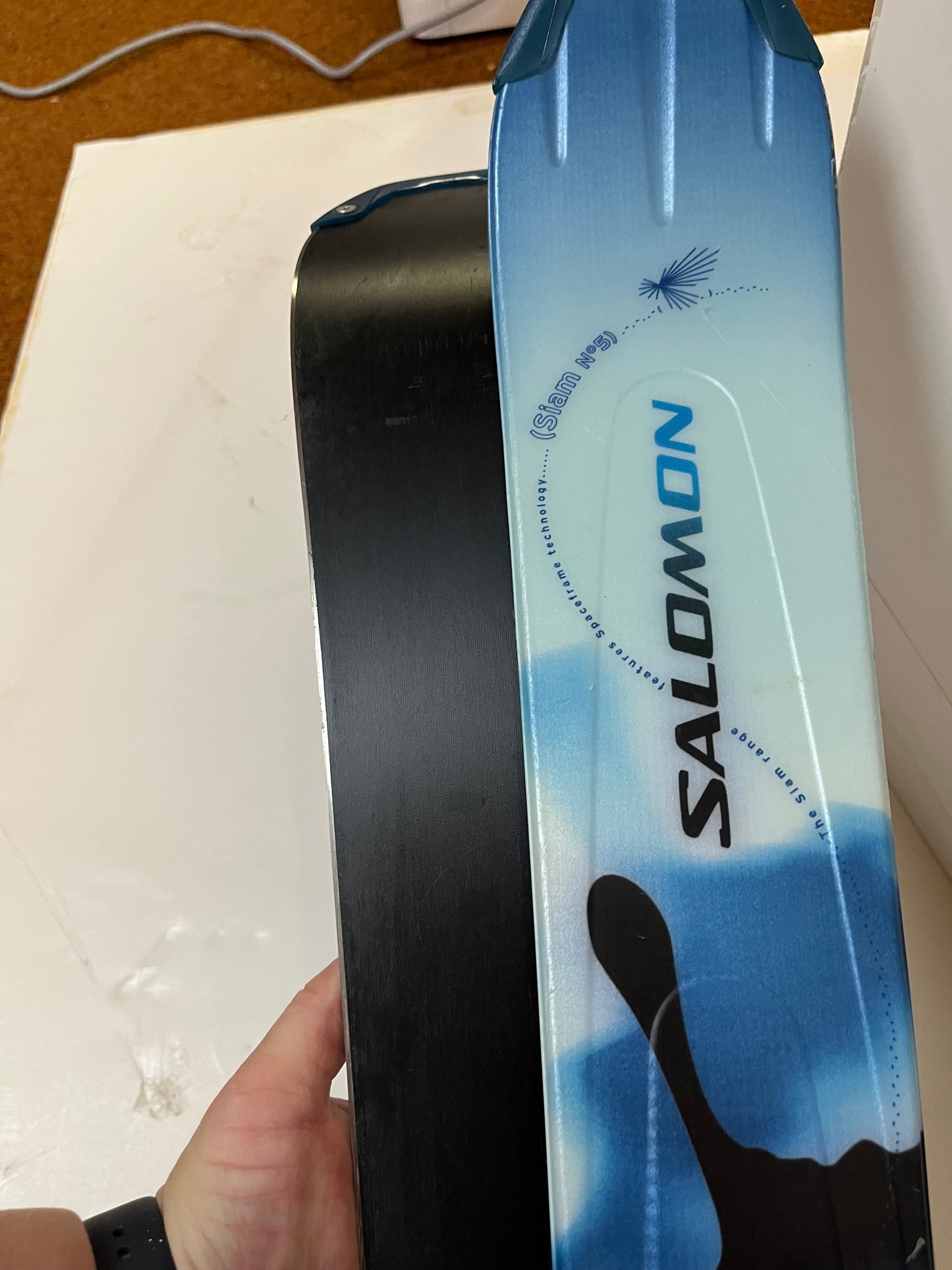 #36 ski boots, skis, poles