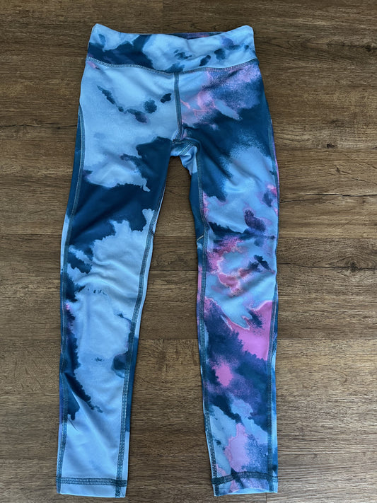 #124 EUC Tek Gear Blue/Purple Athletic Leggings Girls Size 7