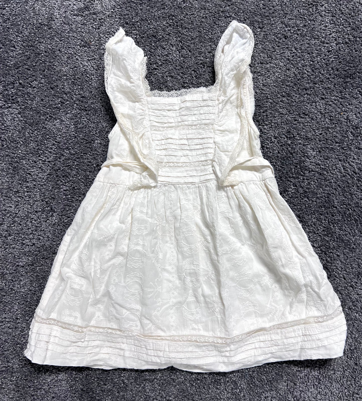 #4. Girls size 2/3 Zara cream pinafore dress, VGUC