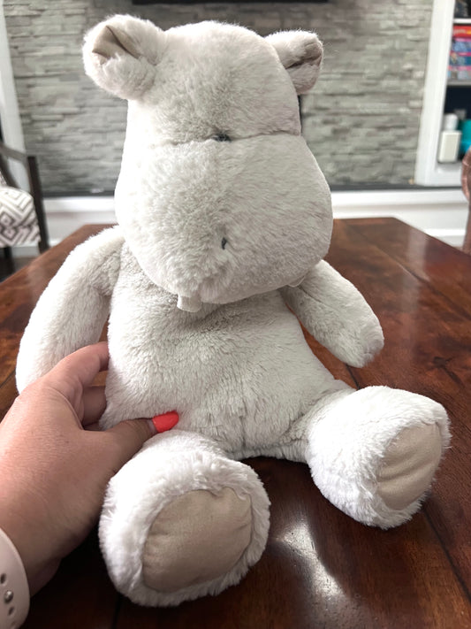 #66 Pottery Barn Kids light grey hippo stuffed animal