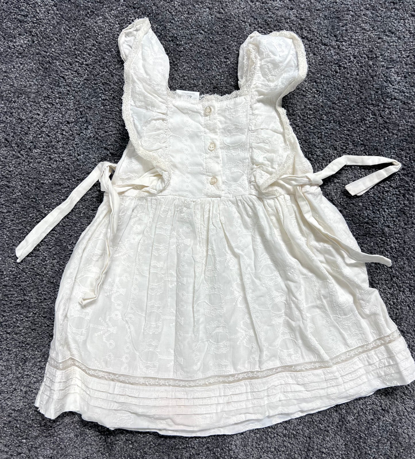 #4. Girls size 2/3 Zara cream pinafore dress, VGUC