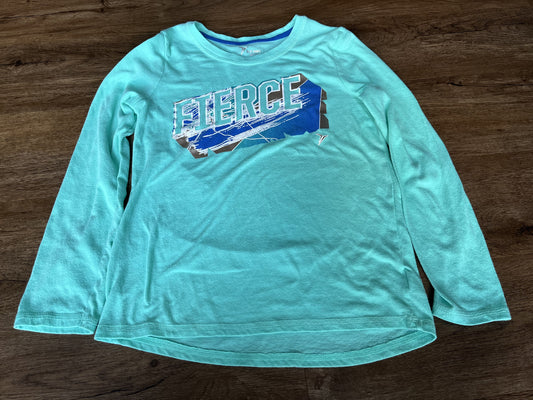 #124 Old Navy Active "Fierce" Long Sleeve Shirt Girls Size L 10/12
