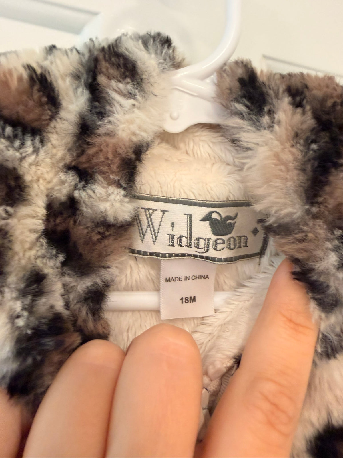 #85 Widgeon Leopard Faux Fur Vest, Girls 18m