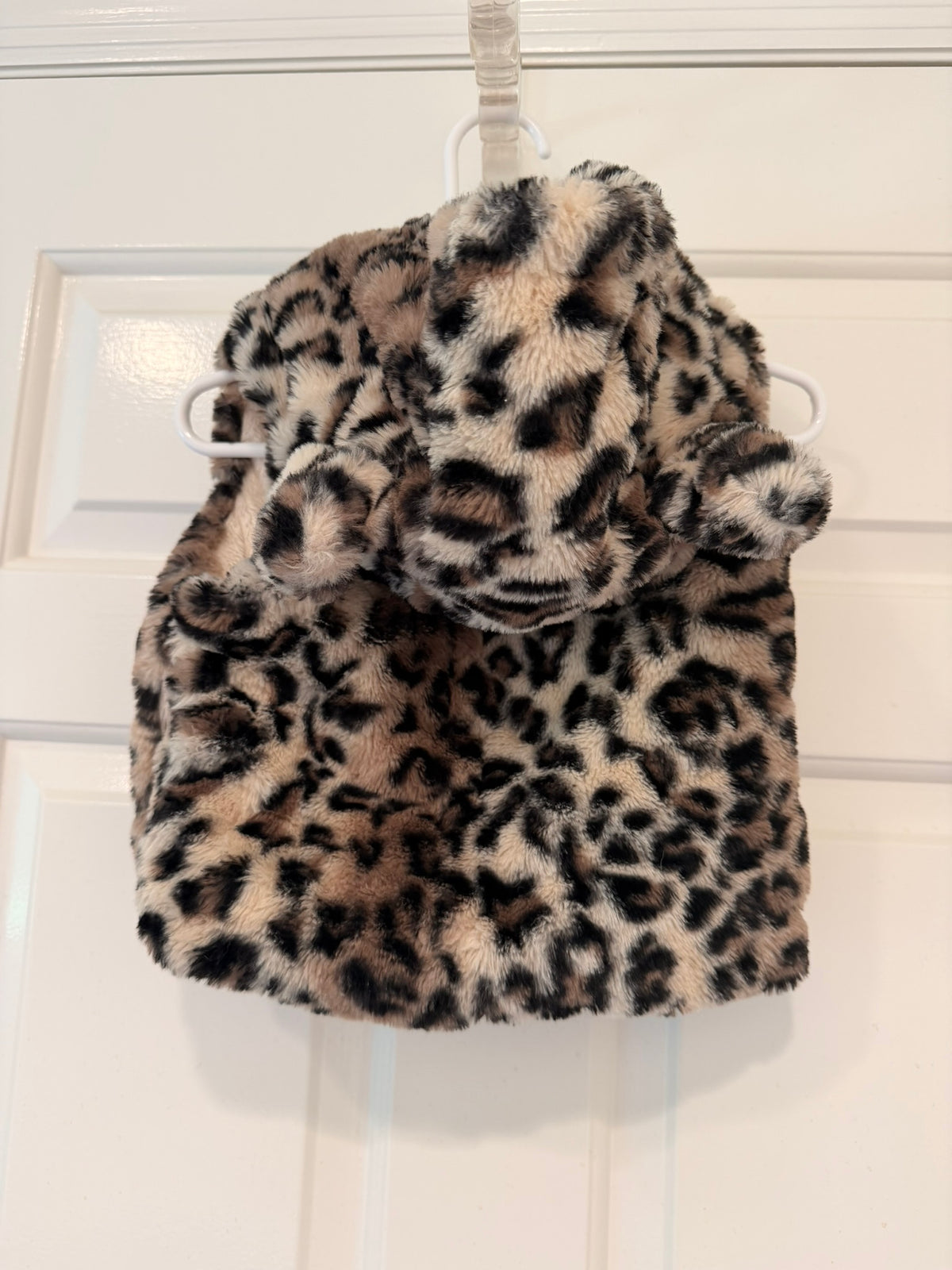 #85 Widgeon Leopard Faux Fur Vest, Girls 18m
