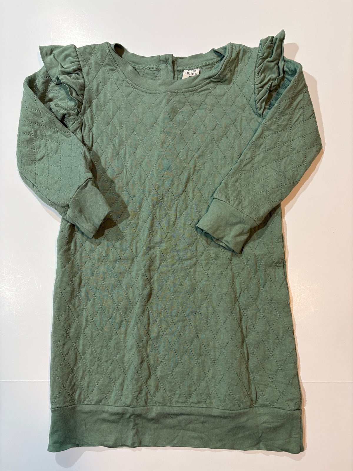 Seller #105 - Girls 4T Kate Quinn Green Bamboo Ruffle Tunic VGUC