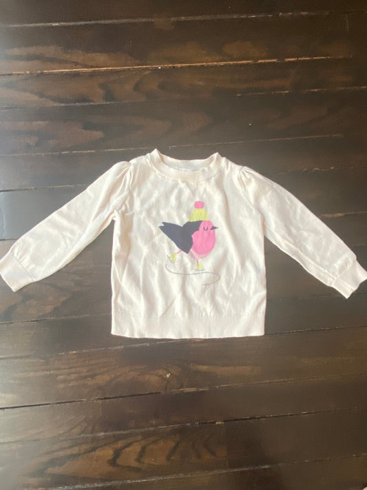 #117- Girls 2T, Gap cream snow bird sweater, GUC,*reduced*