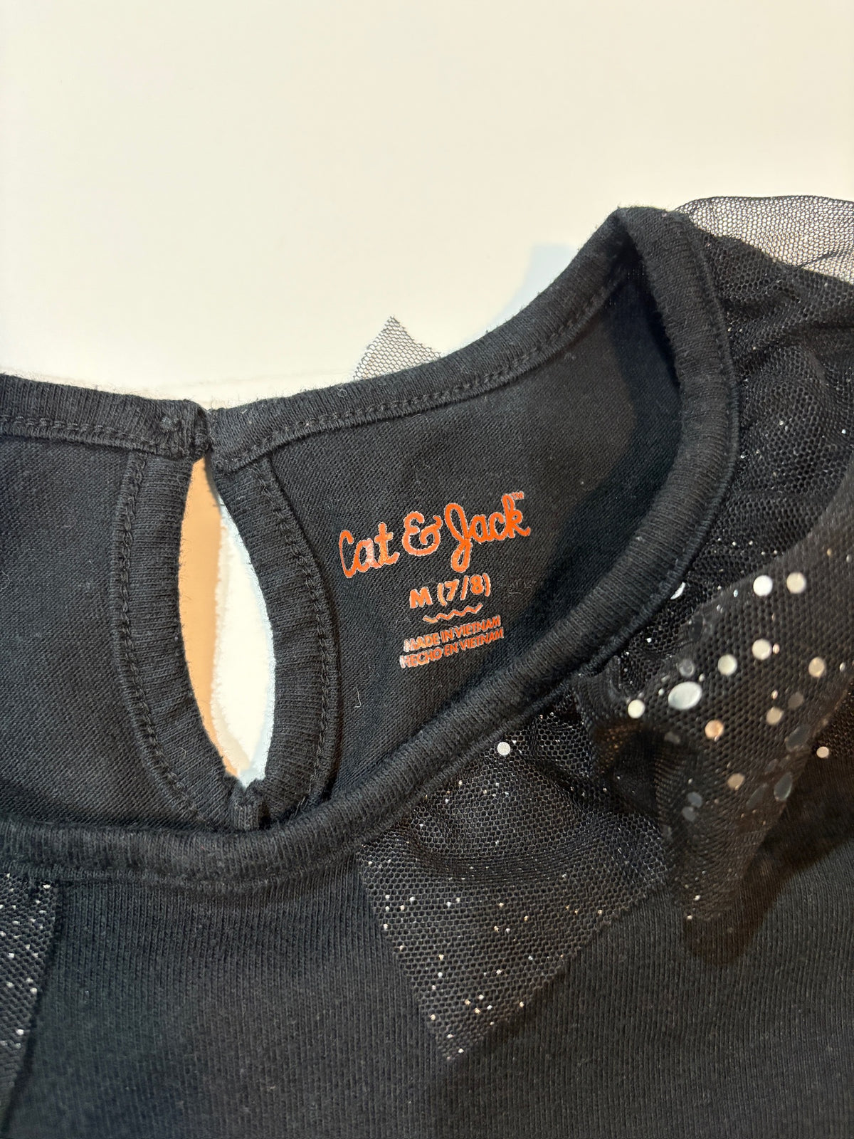 Seller #105 - Girls 7/8 Cat & Jack Black Sparkle Tulle Dress GUC - See photos