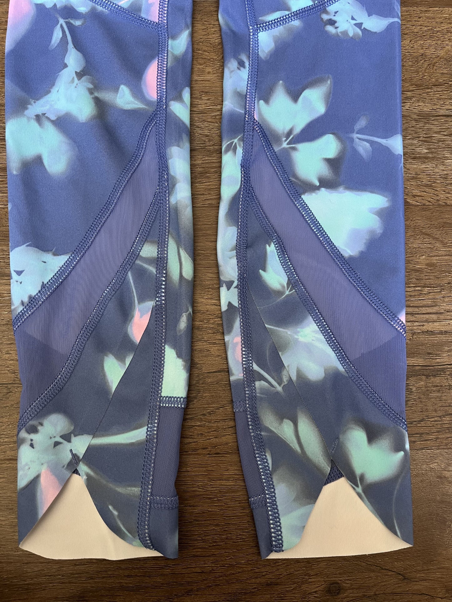 #124 EUC All In Motion Blue/Pink Watercolor Athletic Leggings Girls Size M 7/8 (2 of 2 pairs)