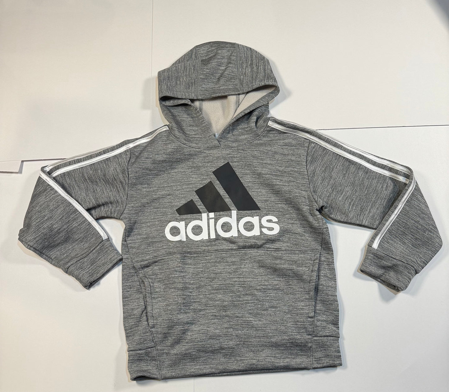 #180 Boys Small (8) Adidas Gray Athletic Hoodie