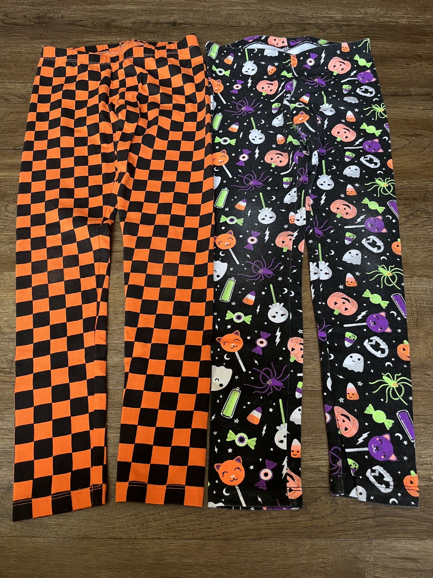 #124 Cat & Jack Halloween 2 Leggings Girls Size M 7/8