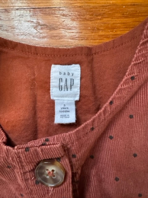 #127 Baby Gap Corduroy Jumper Girls 3T