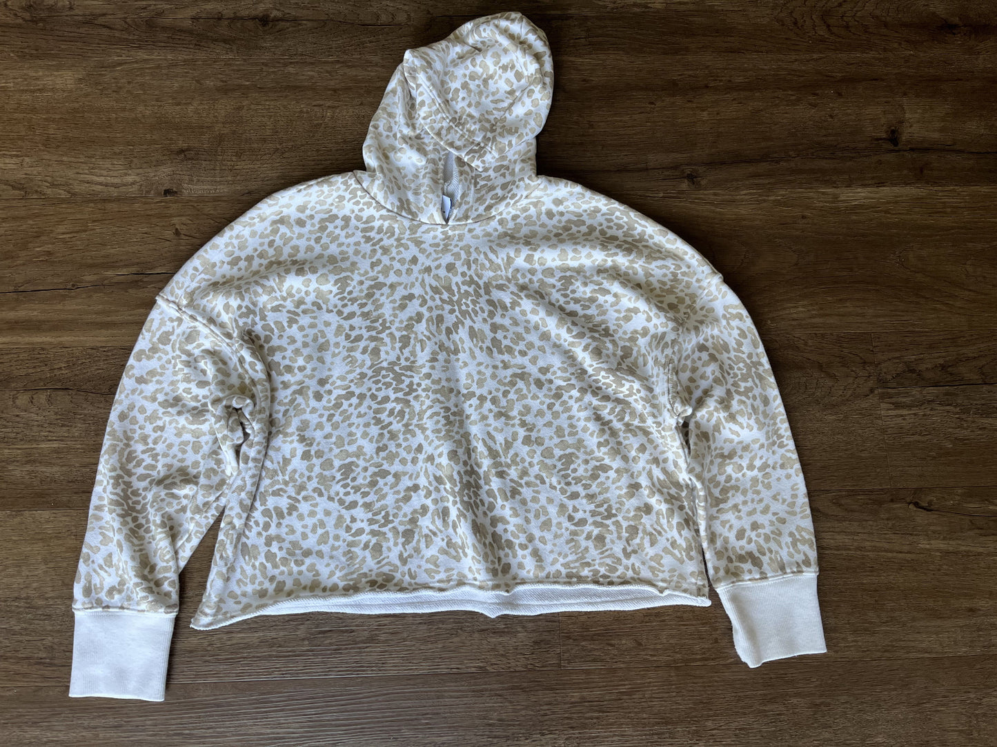 #124 Old Navy Animal Print Hooded Cropped Sweatshirt Girls M 8