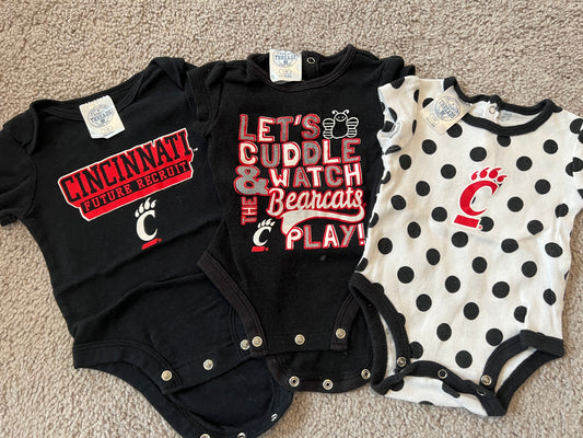 0-3 Mo - Rivalry Threads - 3 Pack UC SS Onesies - PU 45236 Except Semiannual Sale