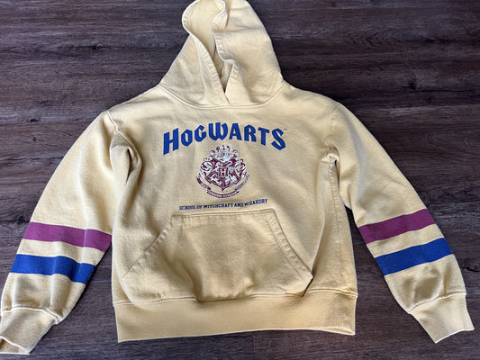 #125 Hogwarts Yellow Hooded Sweatshirt Girls Size M 8