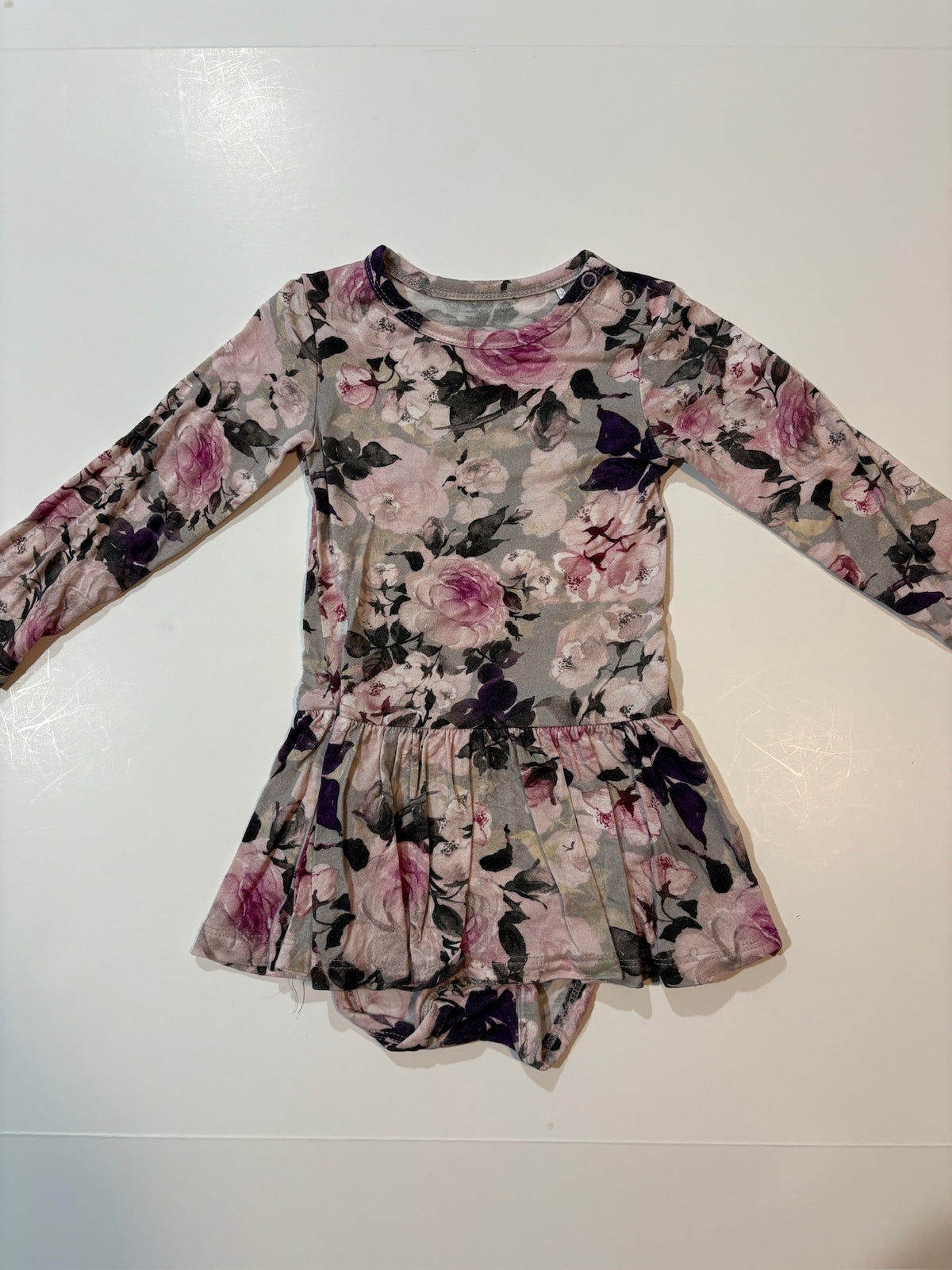 Seller #105 - Girls Size 12-18 Months Posh Peanut Floral Long Sleeve Twirl with Bodysuit VGUC