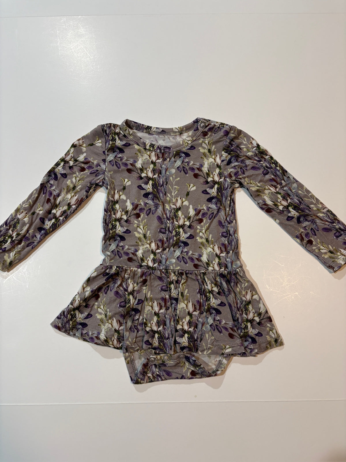 Seller #105 - Girls Size 6-12 Months Posh Peanut Floral Long Sleeve Twirl with Bodysuit VGUC
