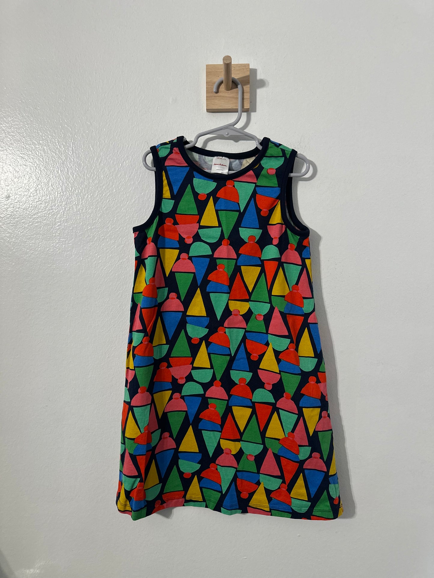 #144 Hanna Andersson Sleeveless Tank Dress Ice Cream Cone Print Multi Color Size 8