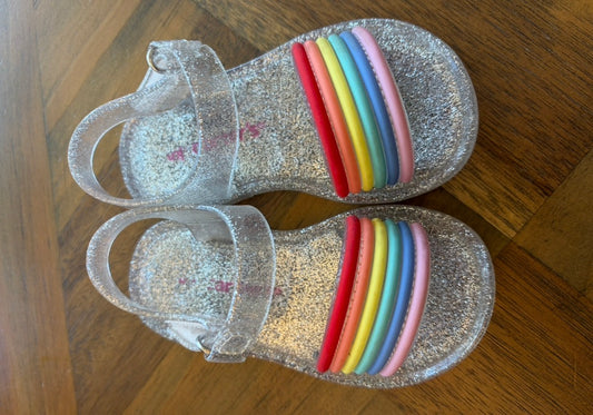 Seller 22 cat and jack 5c rainbow stripe jelly sandals