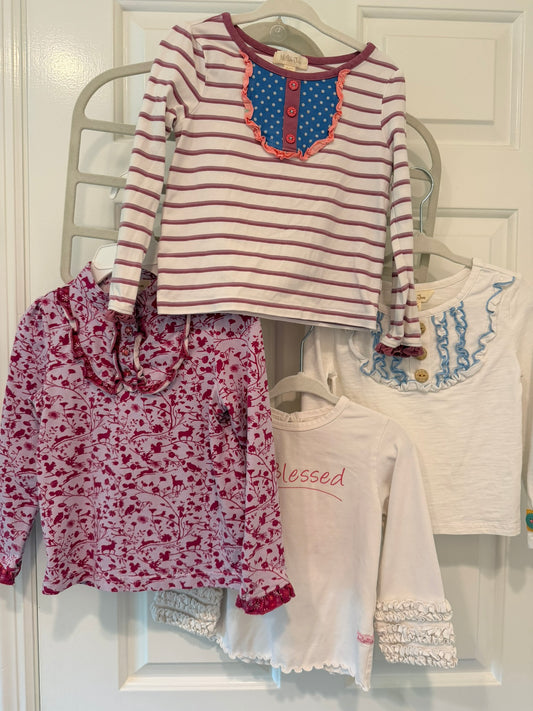 #85 Matilda Jane + RB Lot of 4 Long Sleeve T-Shirts, Girls 2T