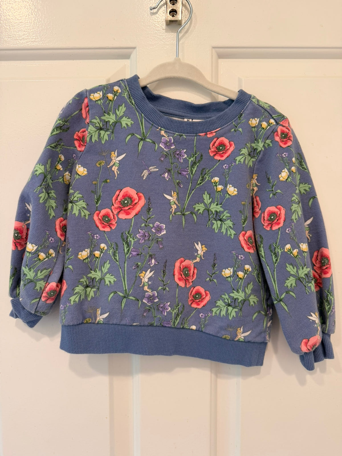 #85 Janie and Jack x Disney Tinkerbell Floral Sweater Pull Over, Girls 2T