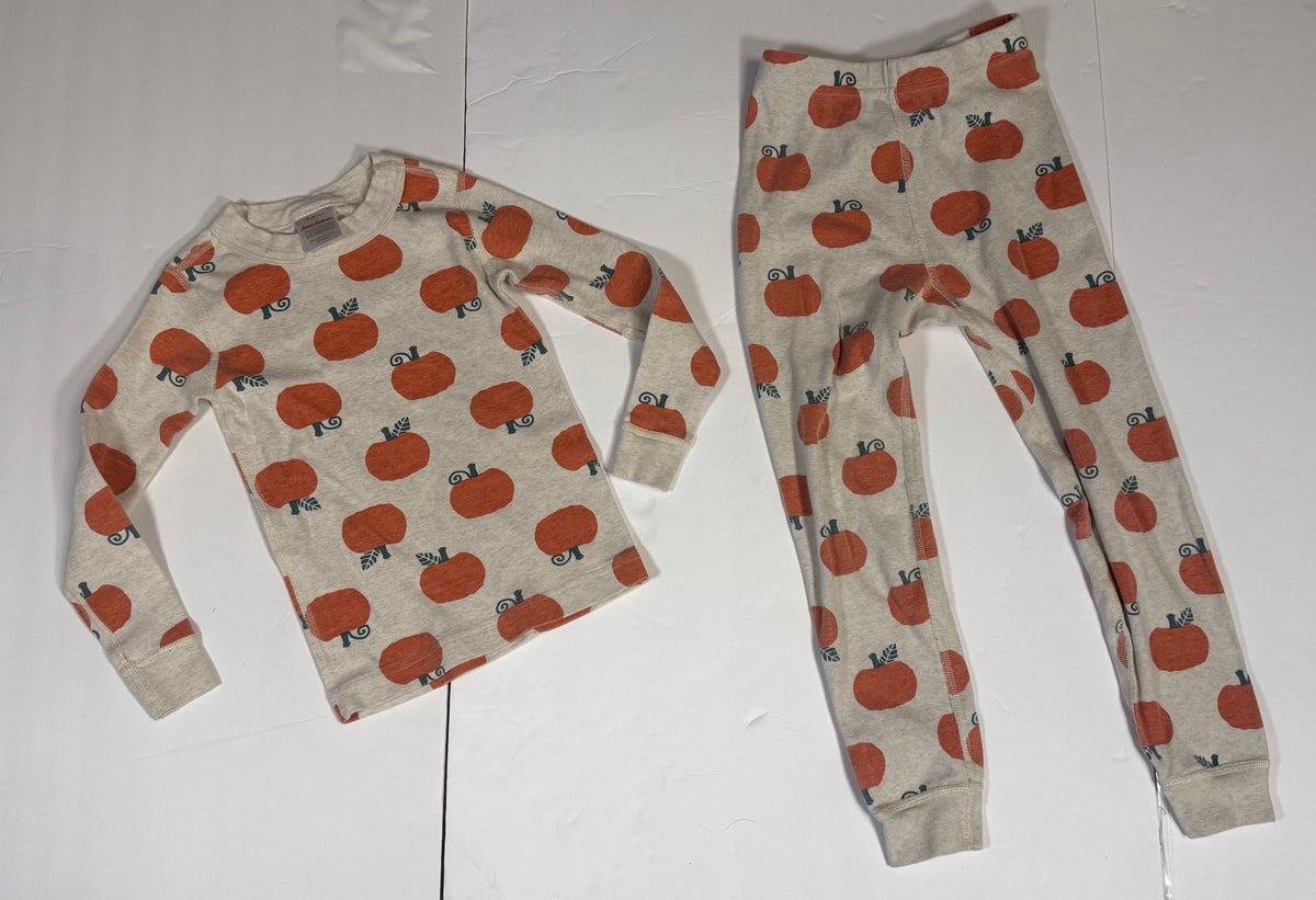 #141 Unisex Size 5 (110) Hanna Andersson Pumpkin Long Sleeve Pajamas