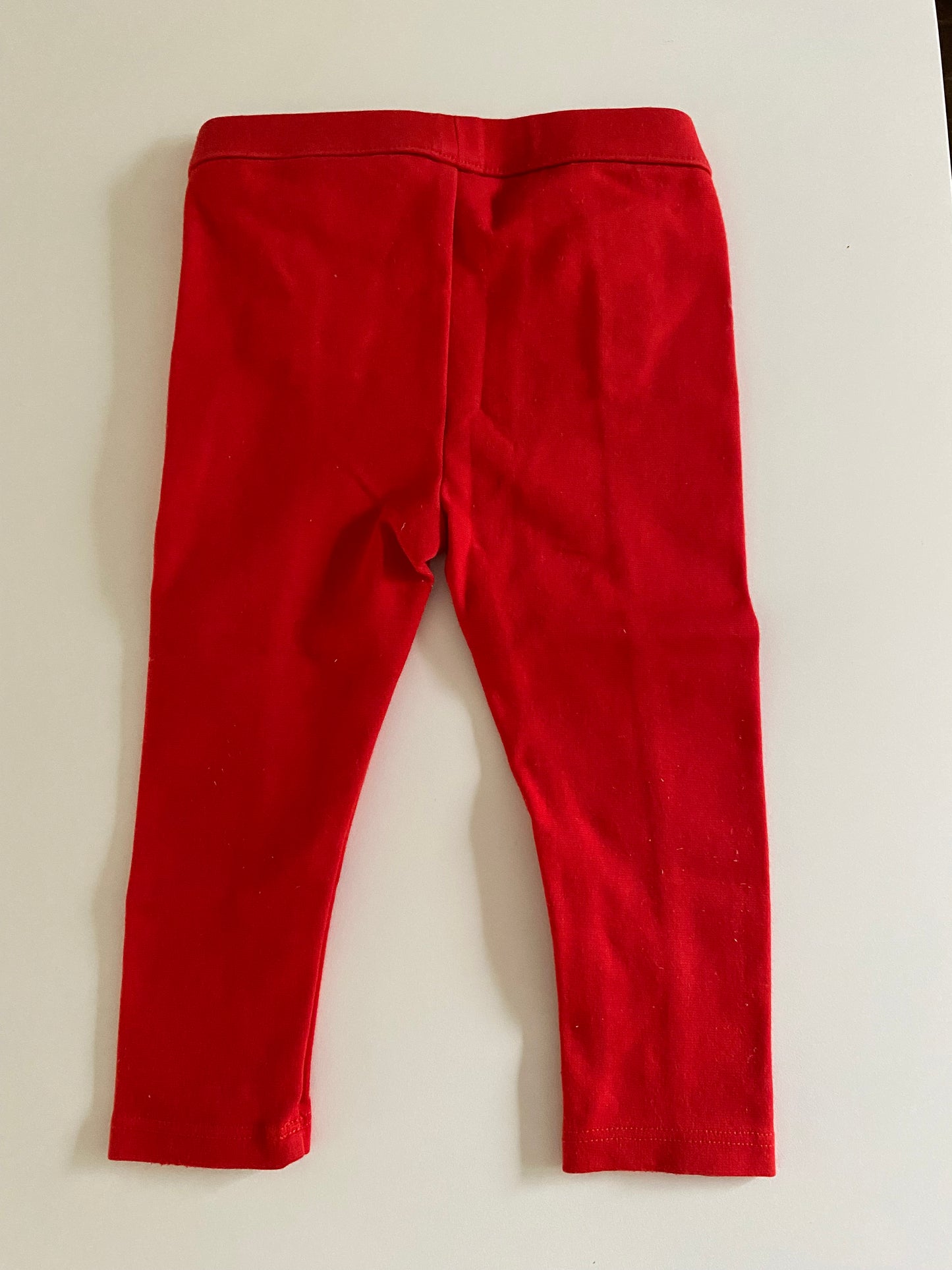 #84B- Girls 12-18M, Janie and Jack red leggings, VGUC