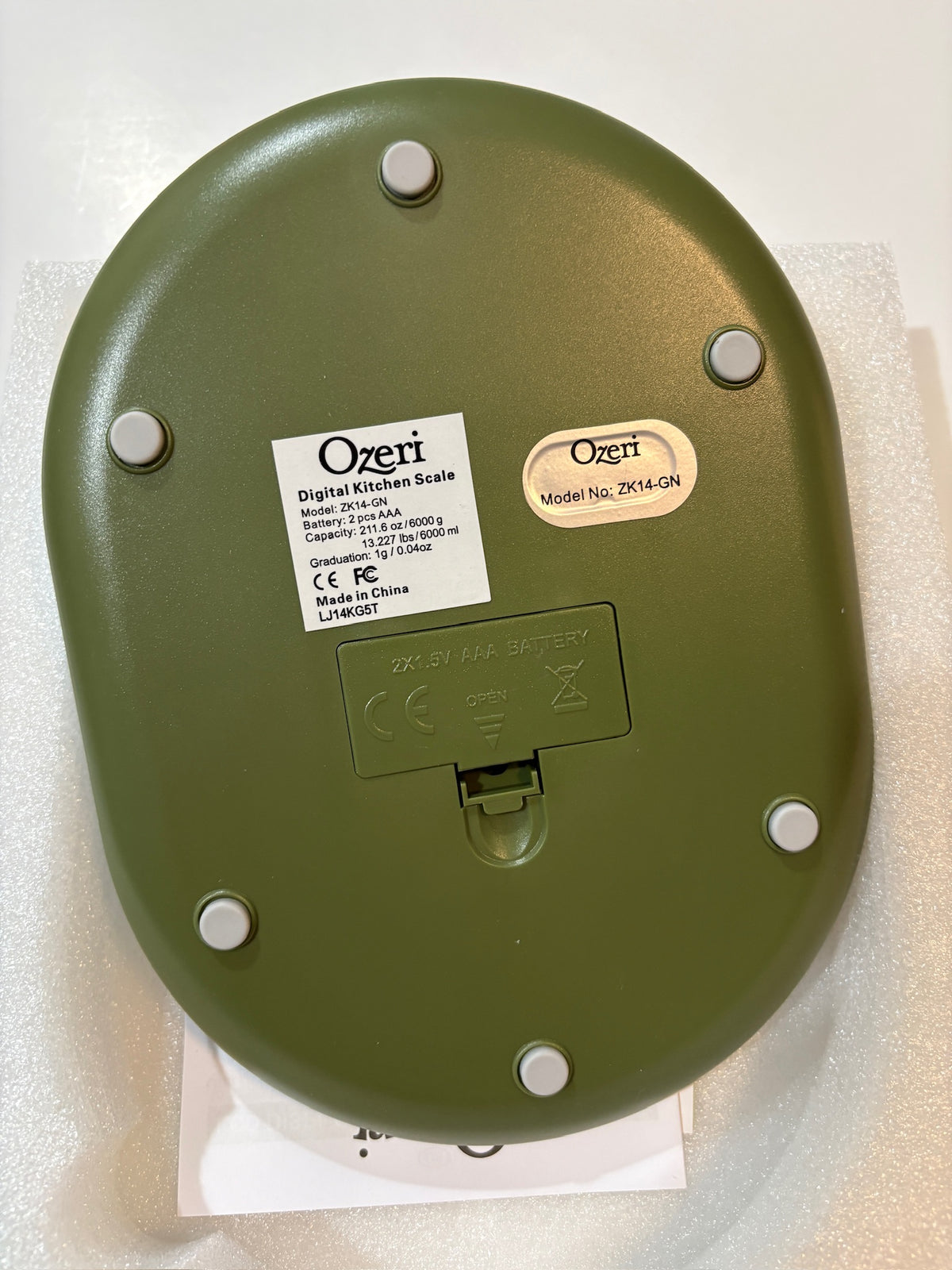 Seller #105 - Ozeri Dark Green Kitchen Scale NWOT