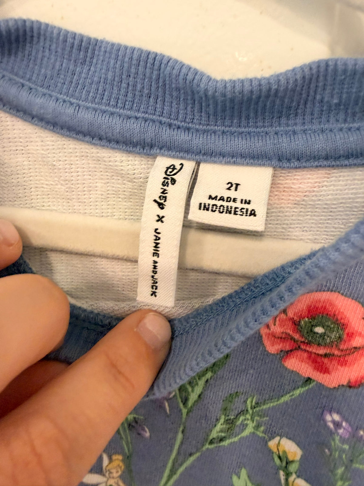 #85 Janie and Jack x Disney Tinkerbell Floral Sweater Pull Over, Girls 2T
