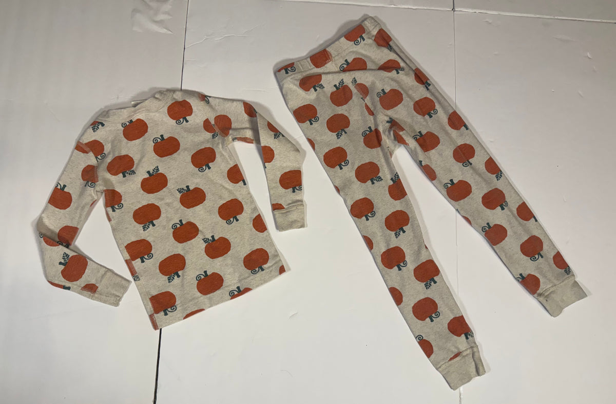 #141 Unisex Size 5 (110) Hanna Andersson Pumpkin Long Sleeve Pajamas
