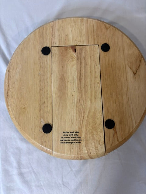 #90 Wooden cheese & serving board set with built-in utensils