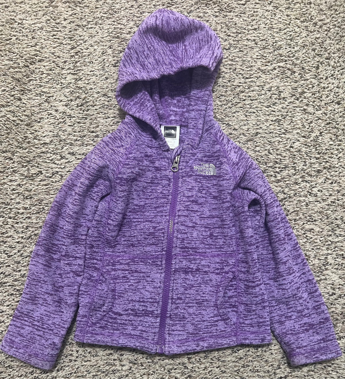 Seller #184 Girls Size 4T North Face purple zip up jacket