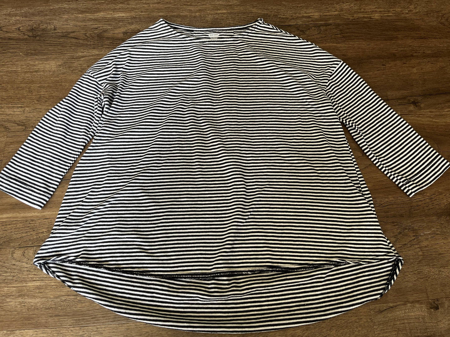 #124 Old Navy Black/White Stripe, Gap Kids Green & Justice Navy Shirts Girls Size M 8