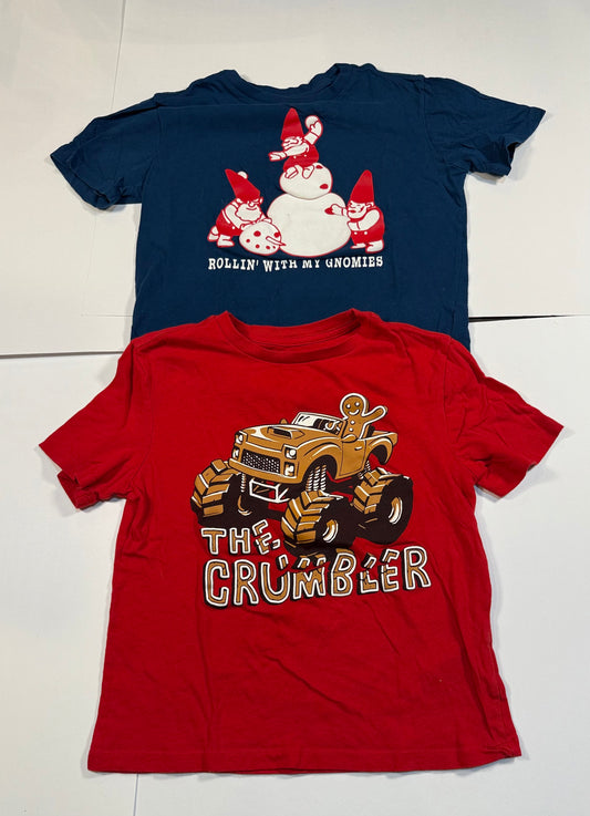 #180 Boys Medium(8) Old Navy Christmas Bundle -Rollin with my Gnomies and The Crumbler